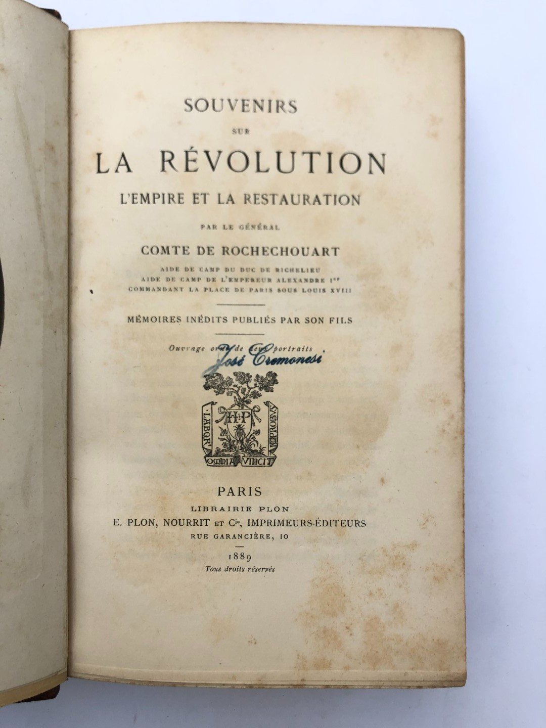 Souvenirs sur la revolution