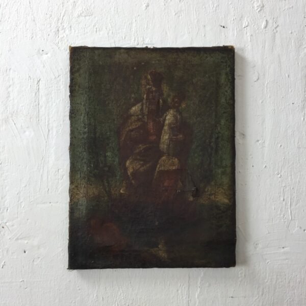 Óleo sobre tela "Virgen con Niño"