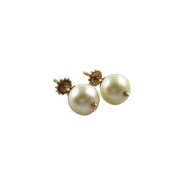 Par de tornillos oro 18 K y perlas
