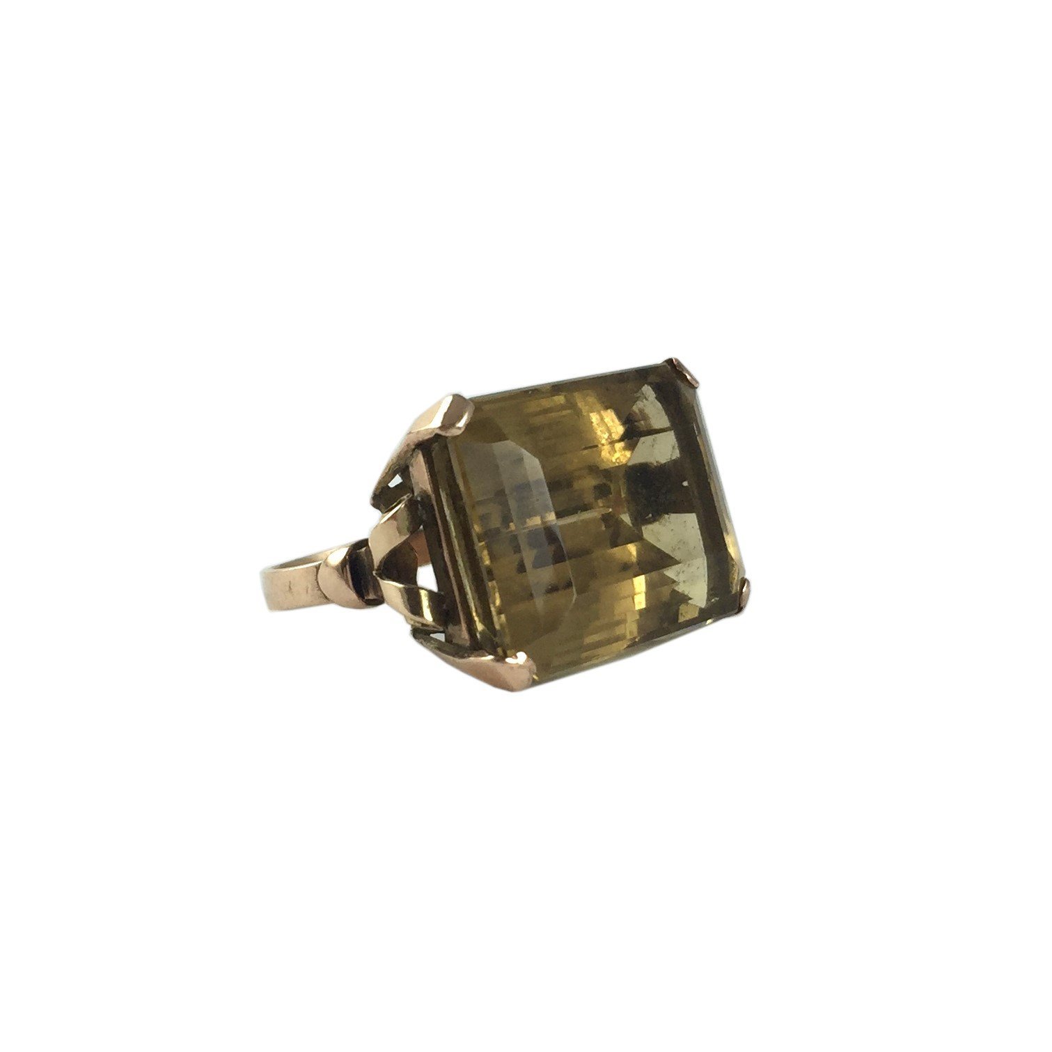 Anillo oro y topacio