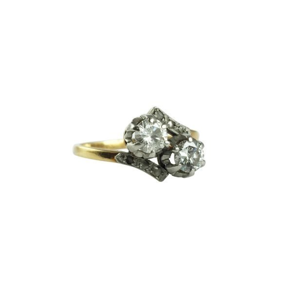 Anillo oro 18 K, brillantes y diamantes