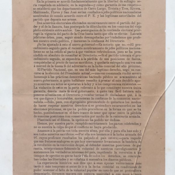 Documento revolución 1904