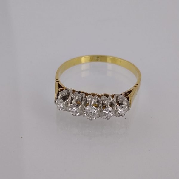 Anillo oro 18 K y brillantes