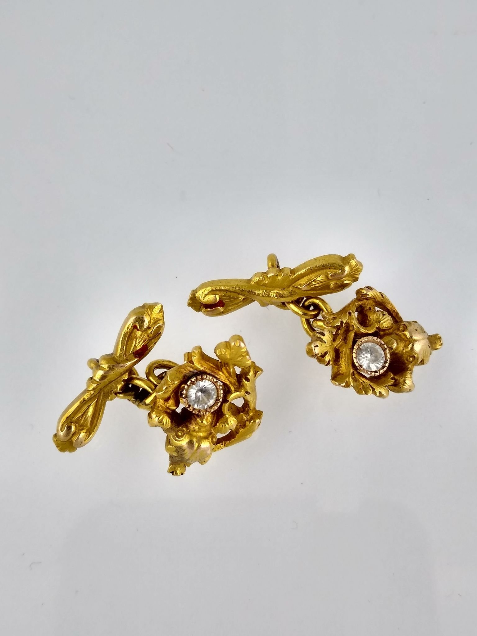 Gemelos oro y zirconias