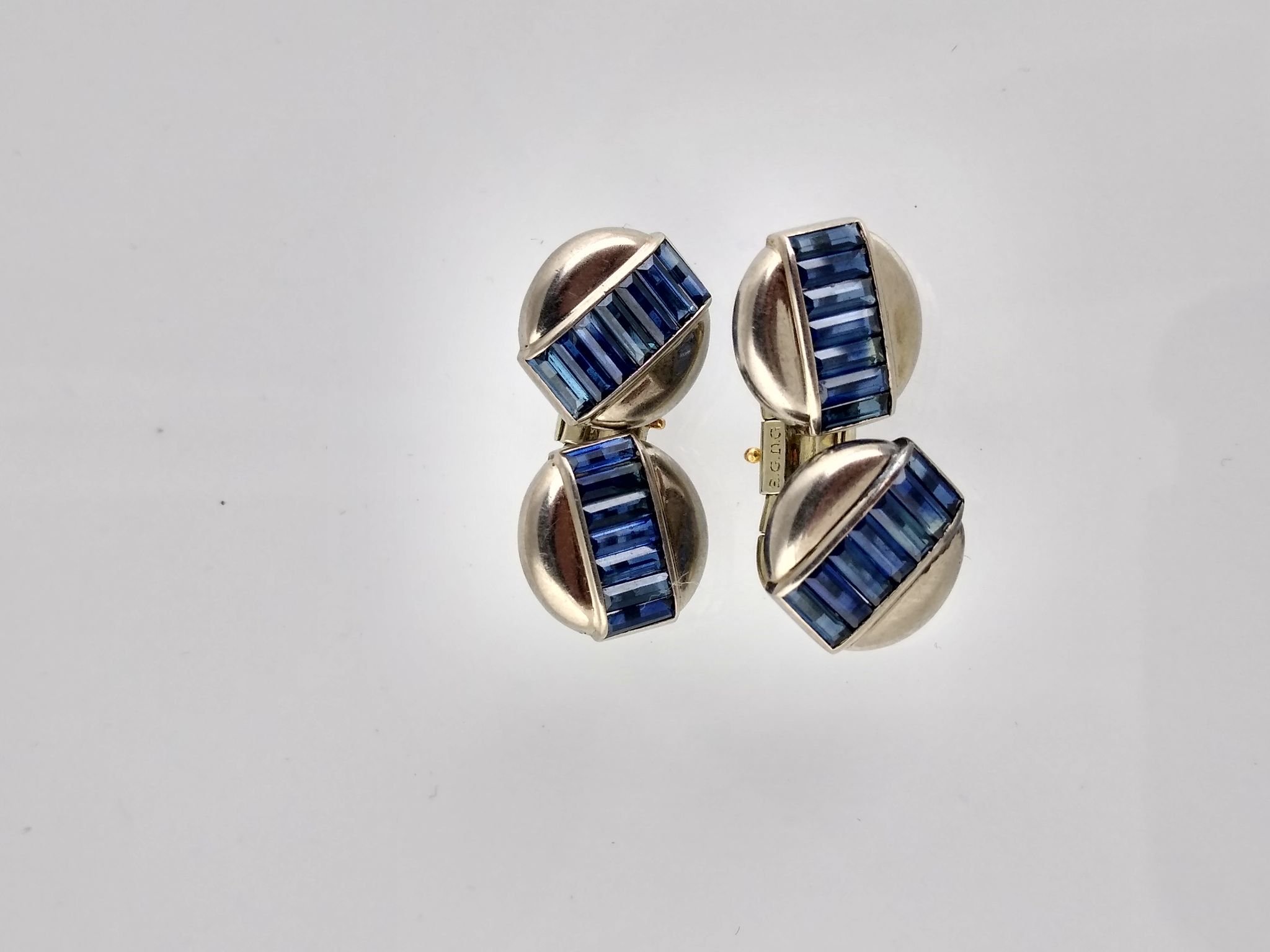 Gemelos oro 18 K y zafiro