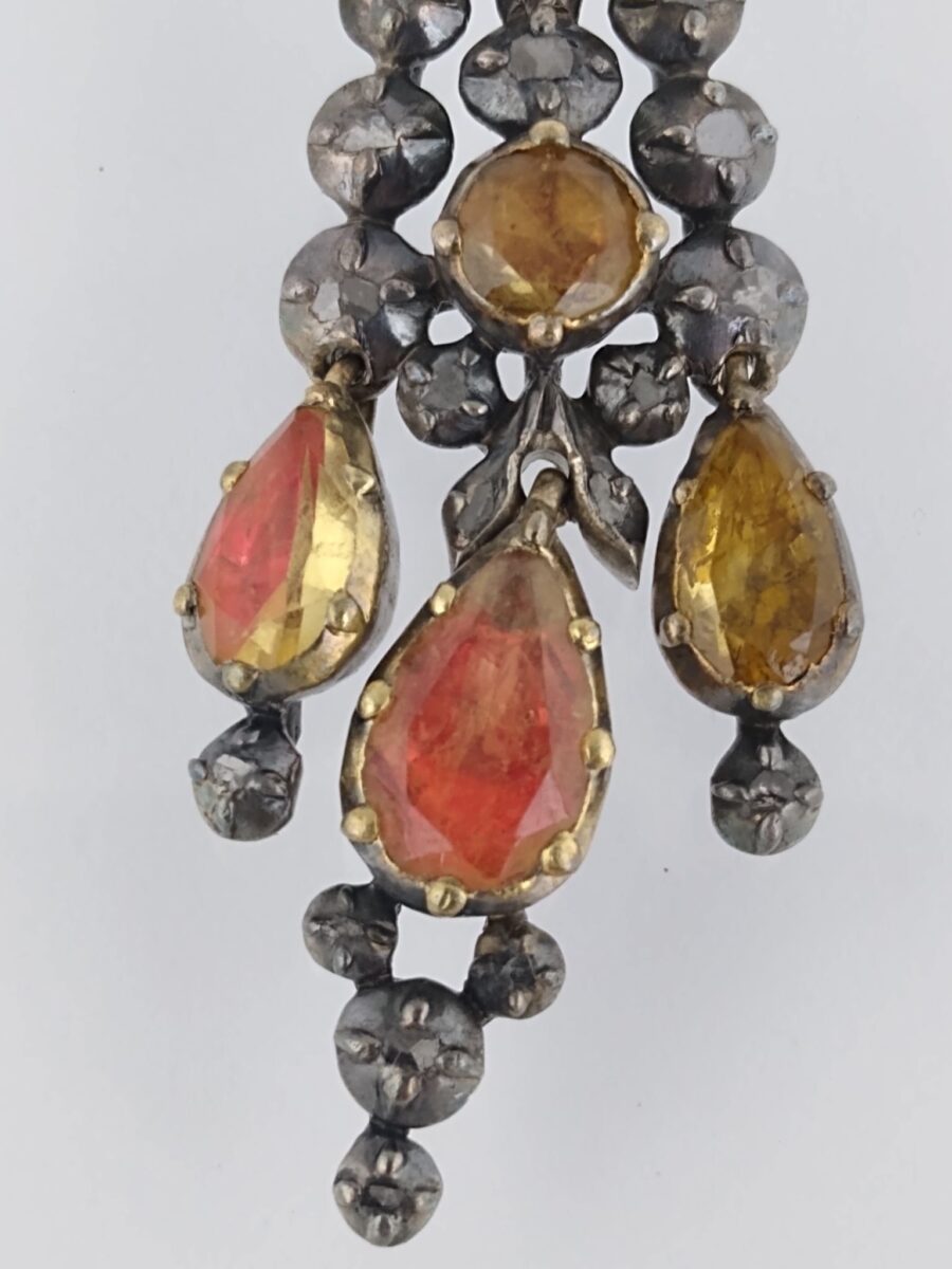 Colgante plata y oro, diamantes y piedras color - Imagen 2