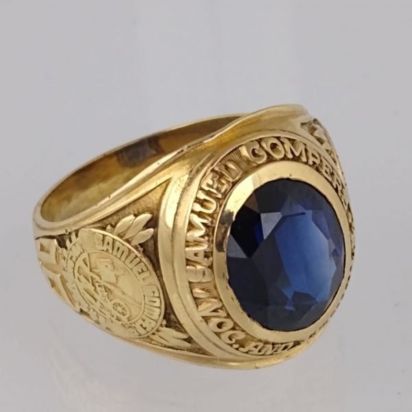 Anillo oro 18 K y zafiro
