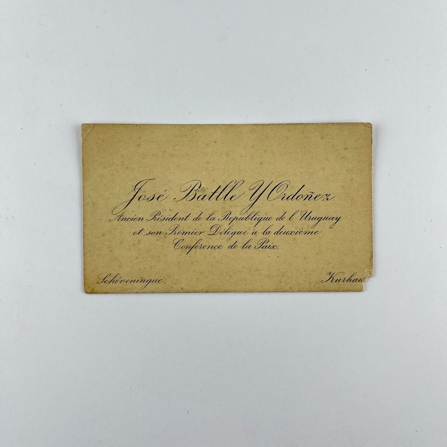 Tarjeta de visita José Batlle y Ordóñez