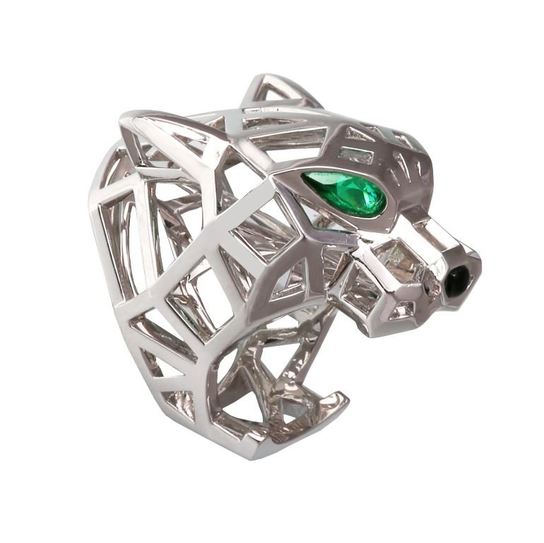 Anillo Cartier oro 18 K, esmeralda y ónix