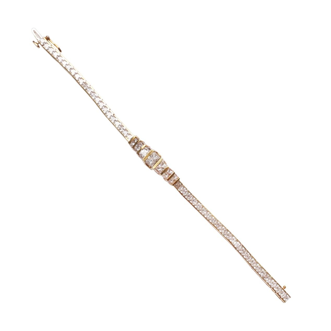 Pulsera oro 18 K y circonias