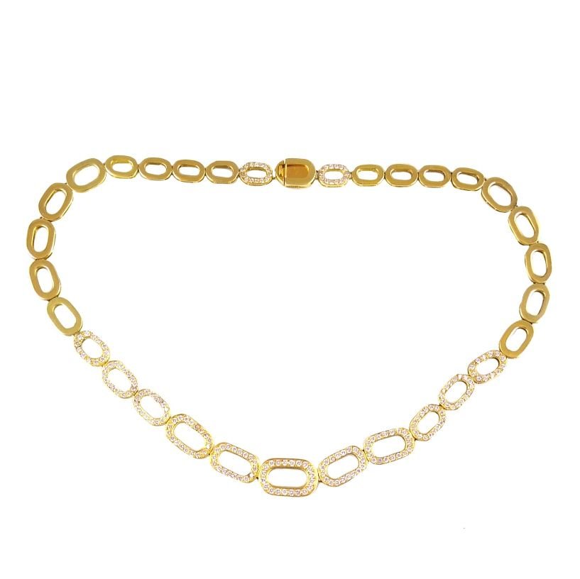 Gargantilla oro 18 K y brillantes