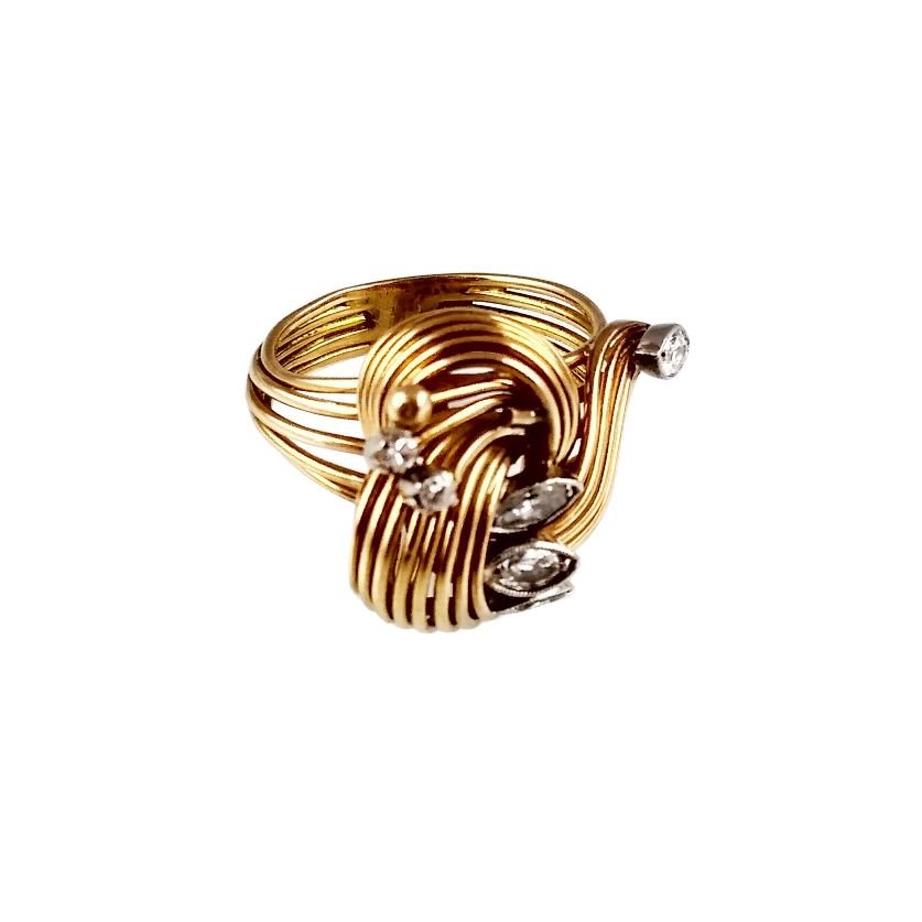 Anillo oro 18 K y brillantes