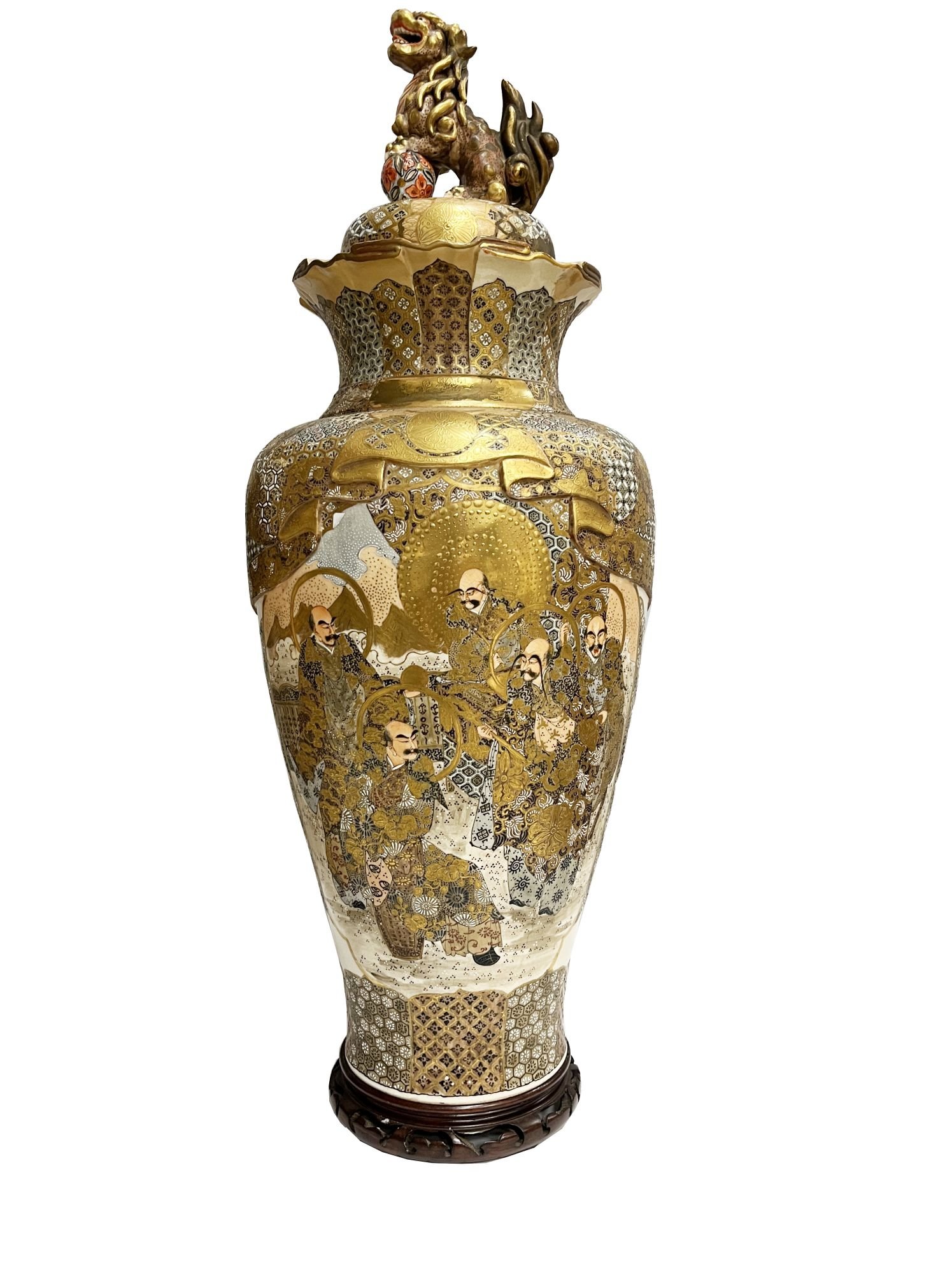 Par de potiches en porcelana japonesa Satsuma - Imagen 3