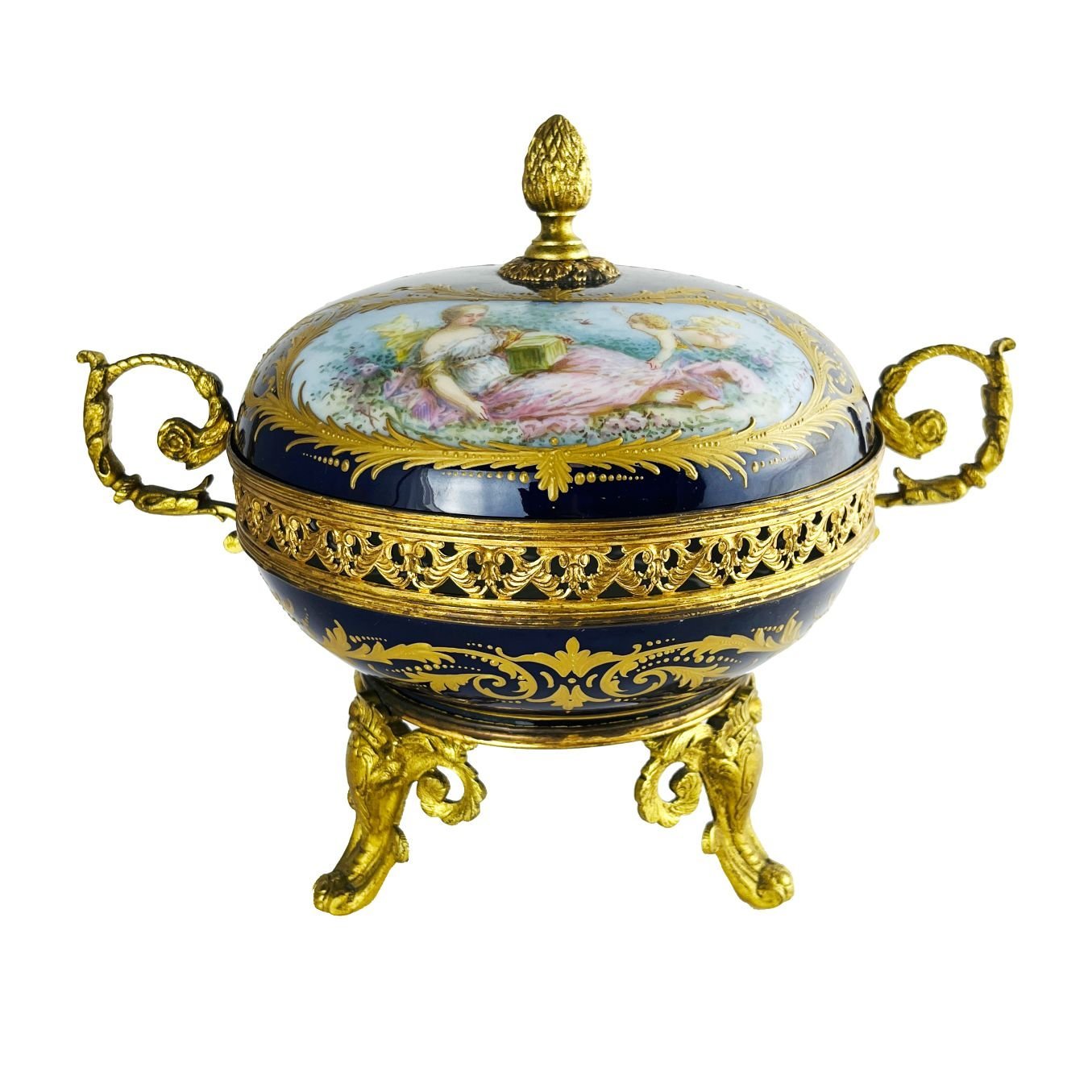 Bombonera francesa en porcelana estilo Sèvres