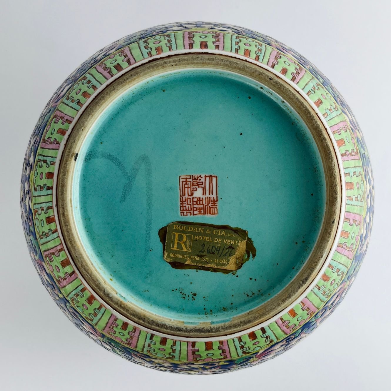 Jarrón chino en porcelana Familia Rosa - Imagen 4