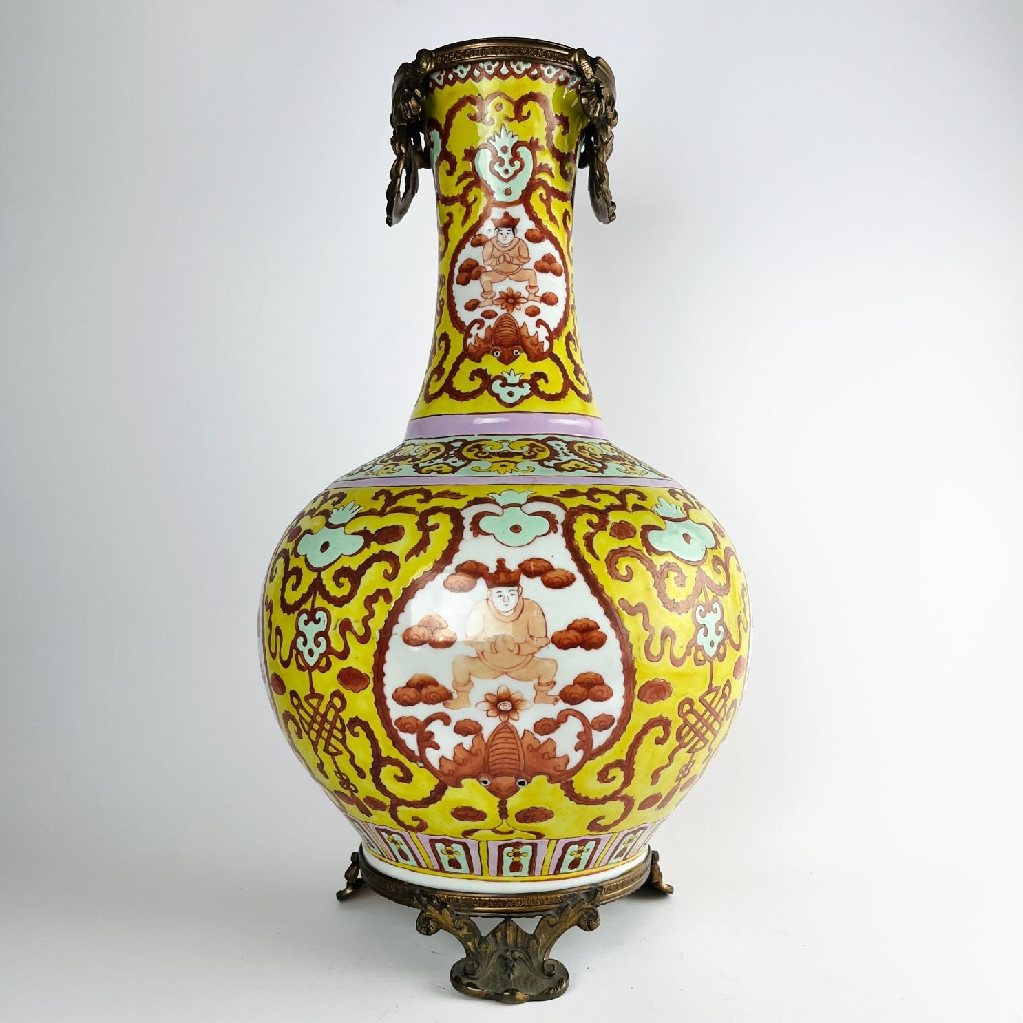 Jarrón oriental en porcelana Familia Amarilla