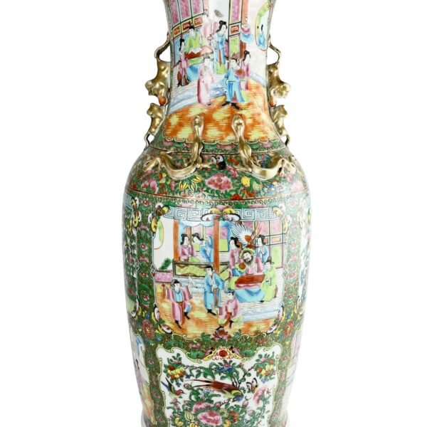 Jarrón chino en porcelana Cantón