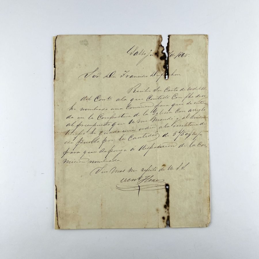Carta Venancio Flores y Francisco Duffrechou