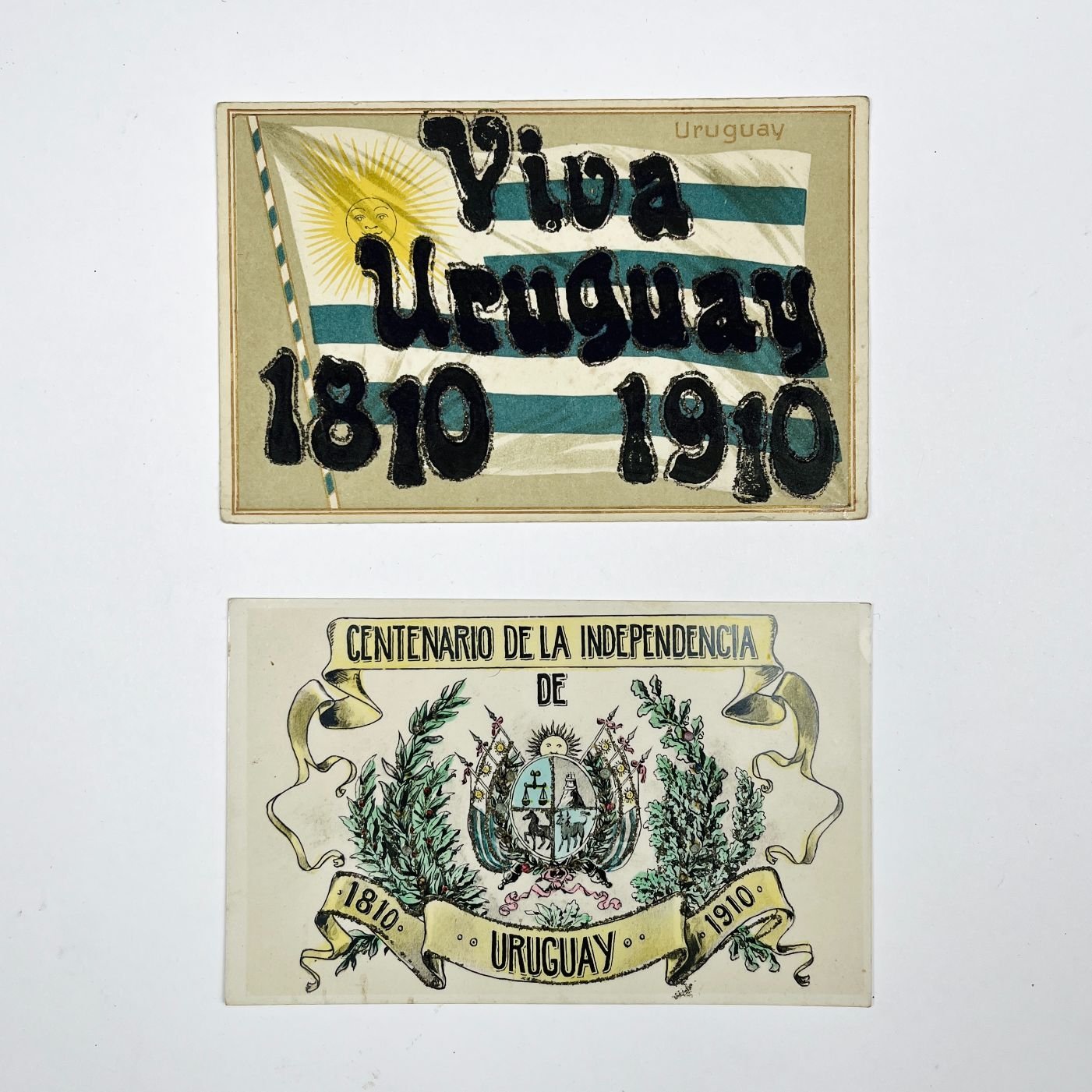 Dos postales uruguayas conmemorativas
