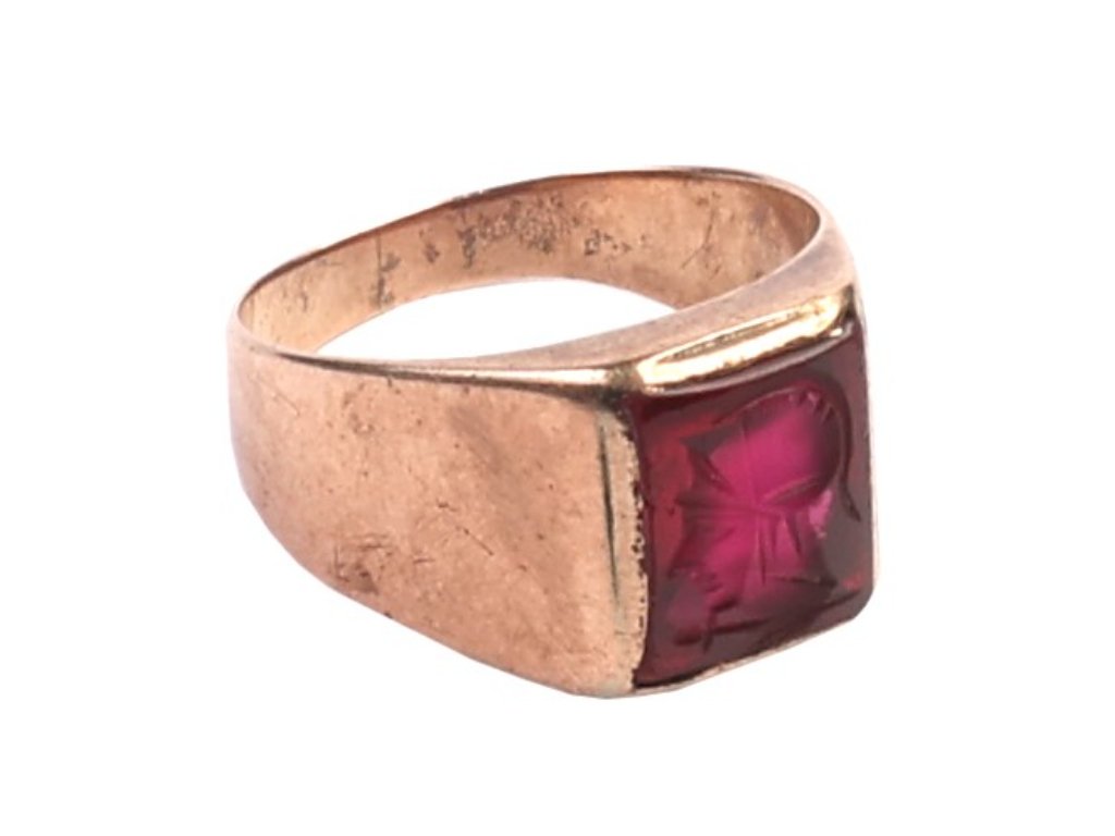 Anillo oro y rubí