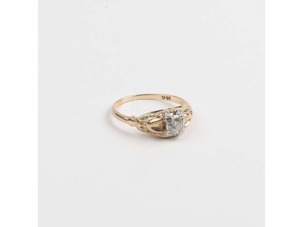 Anillo art decó oro 18 K y brillante