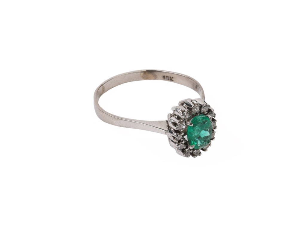 Anillo oro 18 K y esmeralda