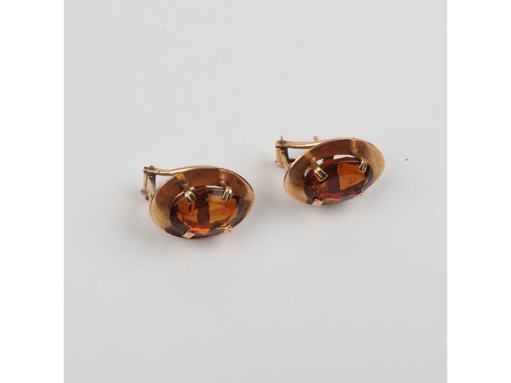 Caravanas oro 18 K y topacio