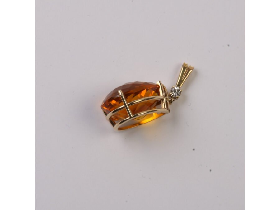 Colgante oro 18 K, topacio y brillante - Imagen 2