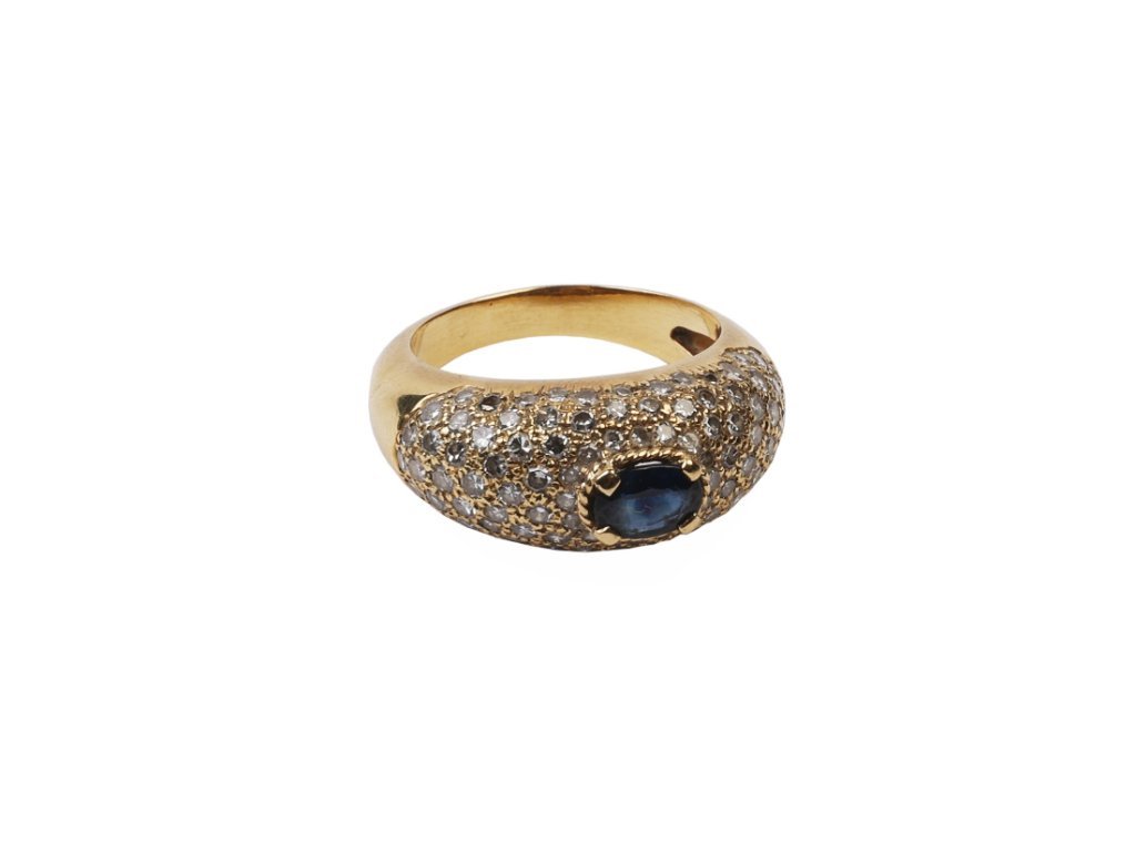 Anillo oro 18 K y brillantes