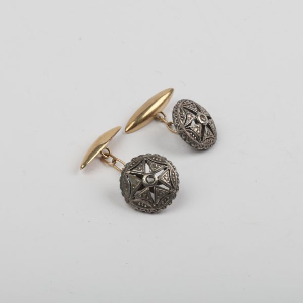 Gemelos art decó oro 18 K y diamantes