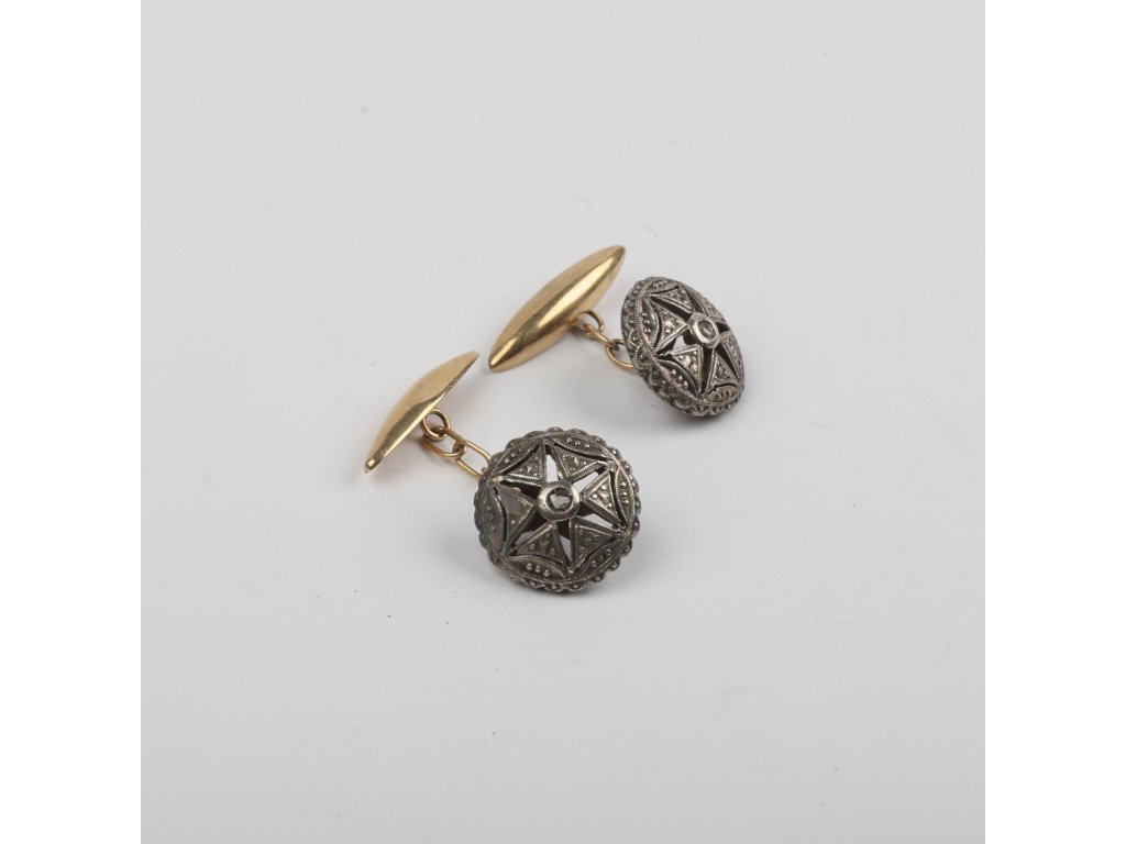 Gemelos art decó oro 18 K y diamantes