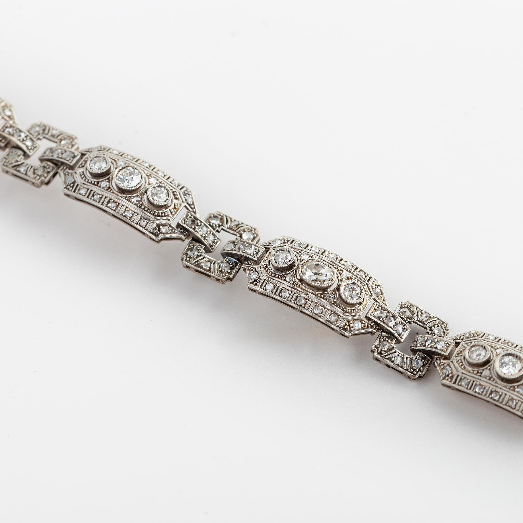 Pulsera art decó oro 18 K, diamantes y brillantes - Imagen 2