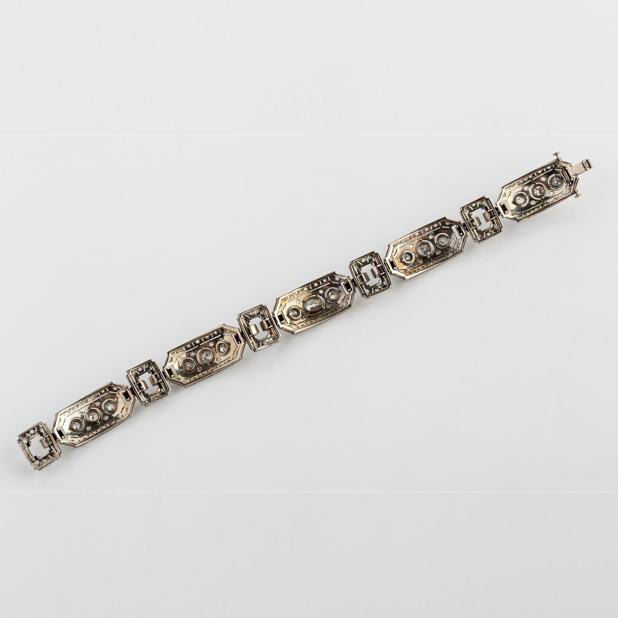 Pulsera art decó oro 18 K, diamantes y brillantes - Imagen 5