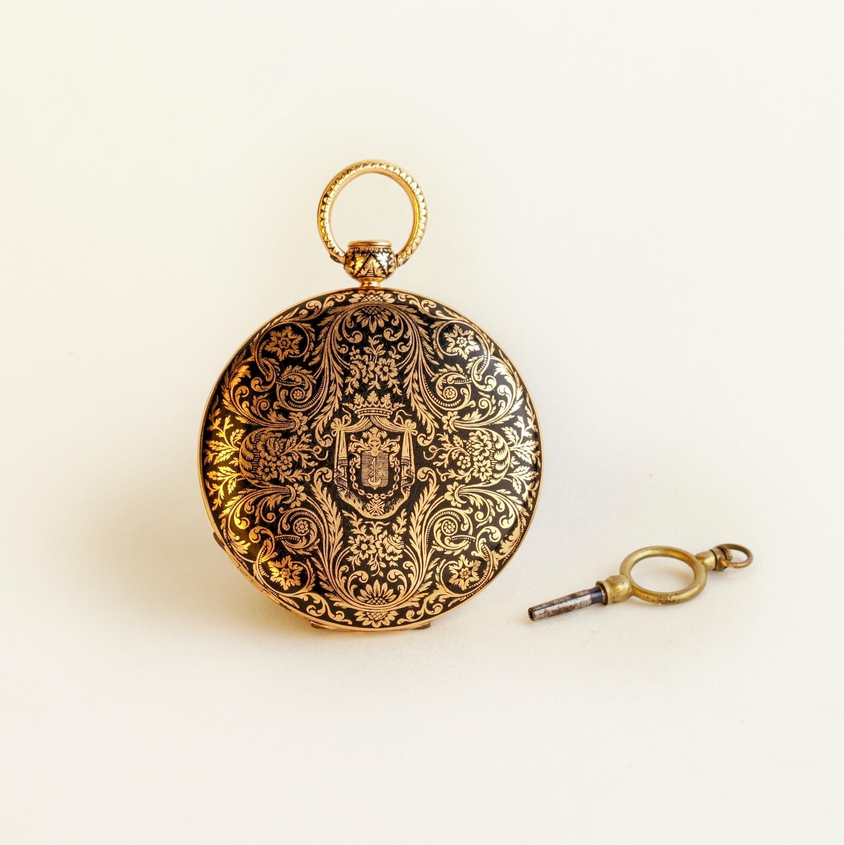 Reloj de bolsillo en plata, oro y esmalte - Imagen 2