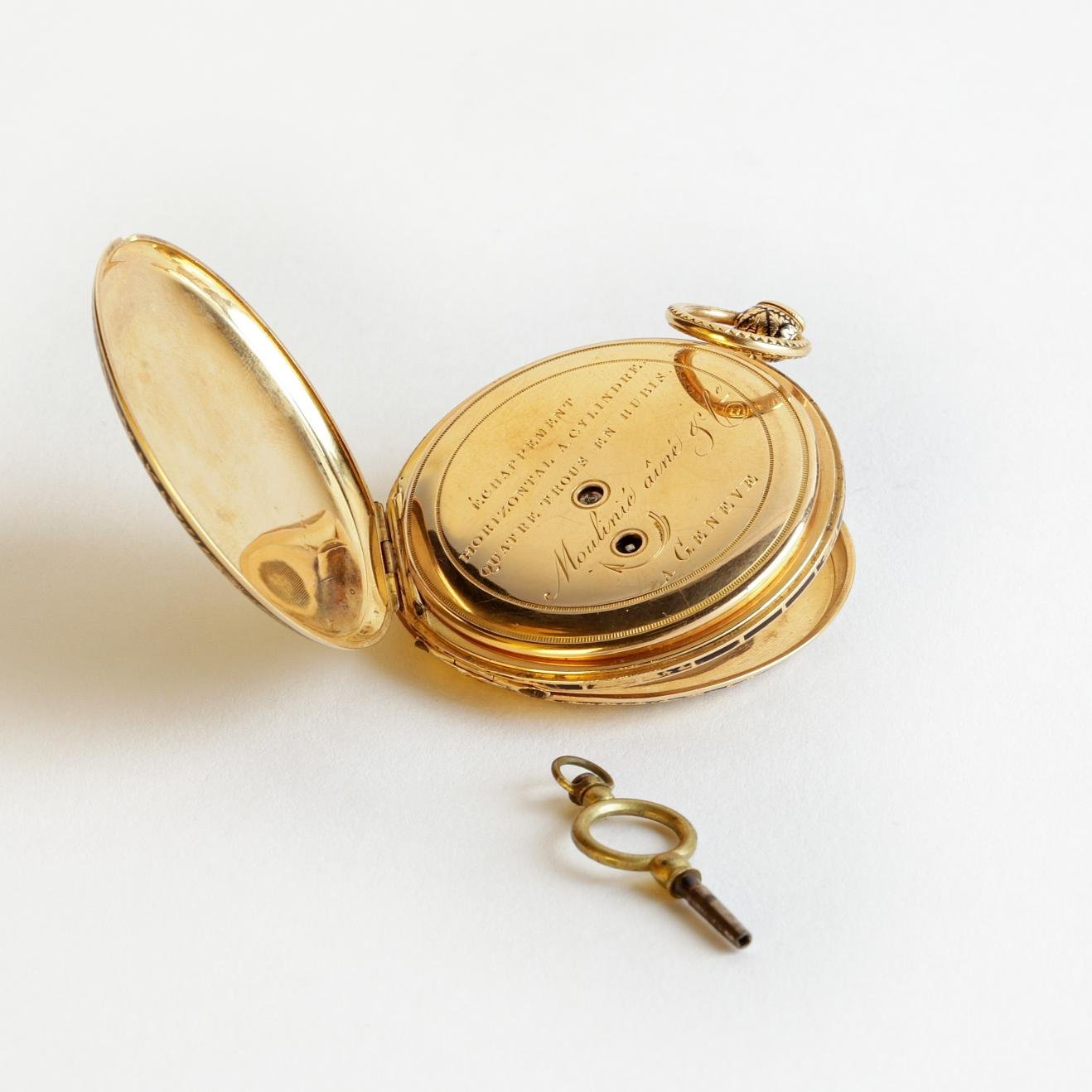 Reloj de bolsillo en plata, oro y esmalte - Imagen 3