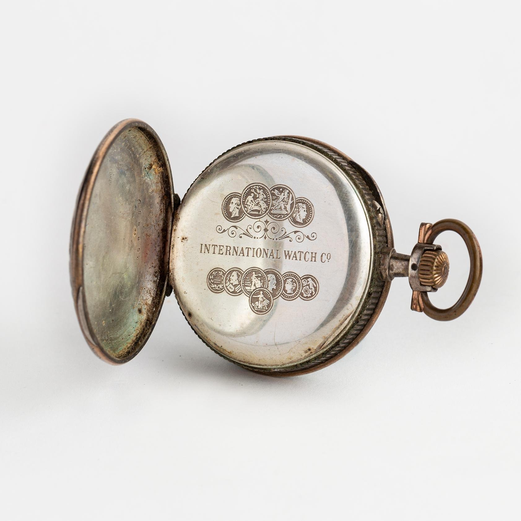 Reloj de bolsillo International Watch plata y esmalte - Imagen 3