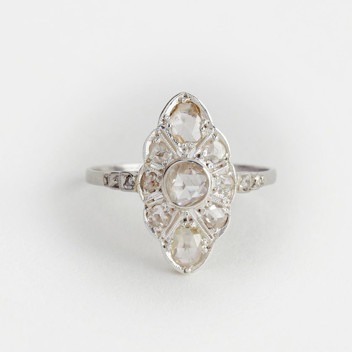 Anillo art decó en platino y brillantes - Imagen 3