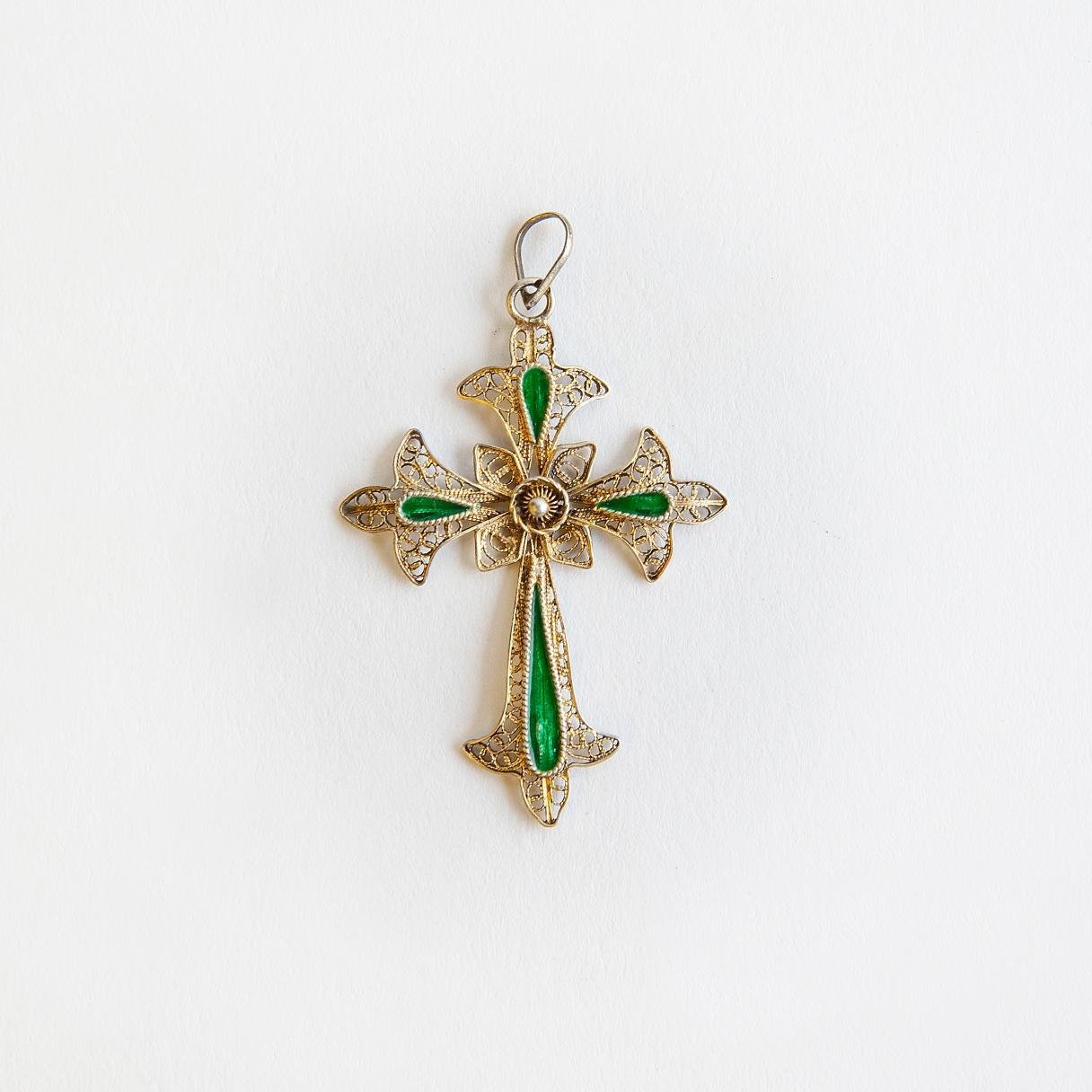 Cruz plata y esmalte