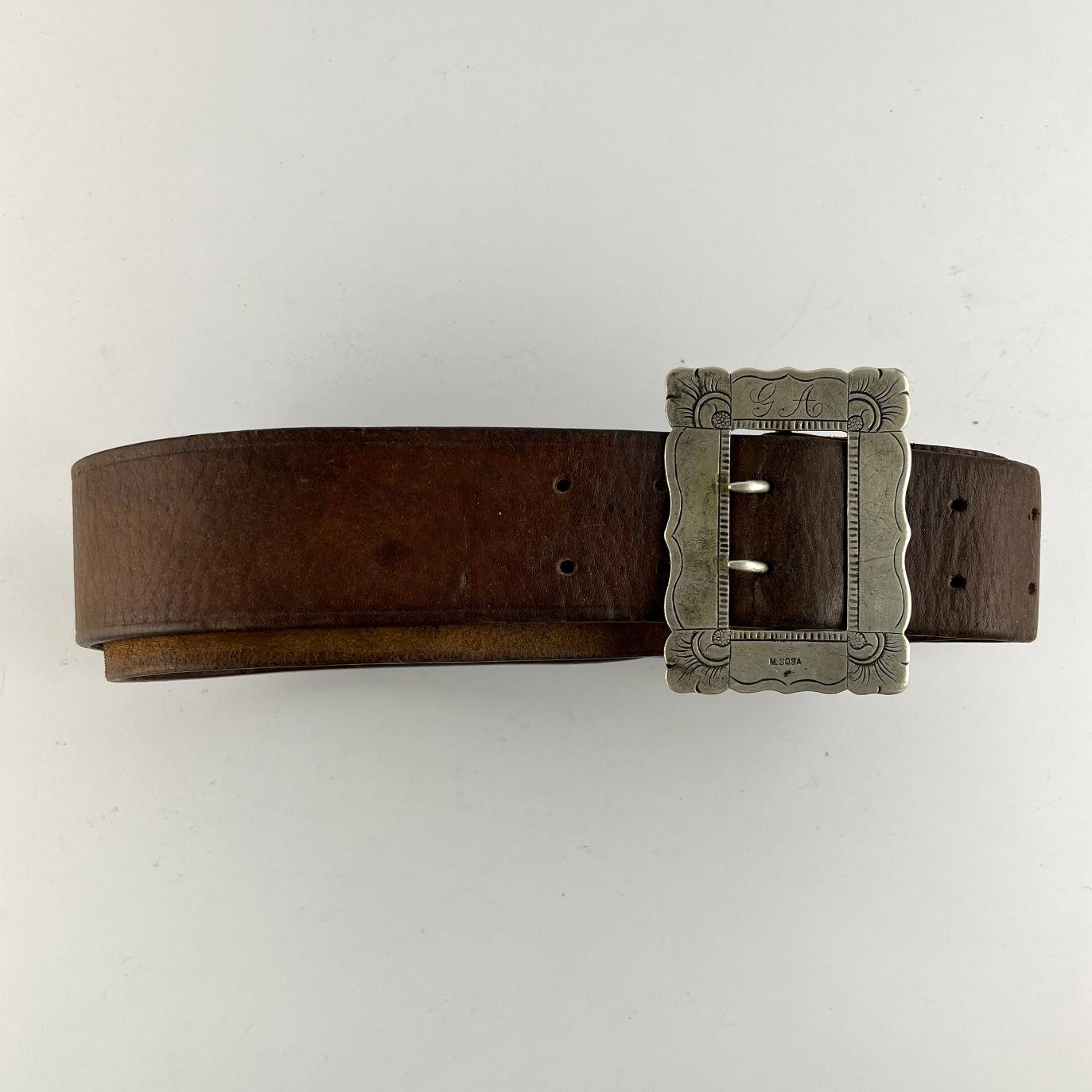 Cinto gaucho en cuero y plata