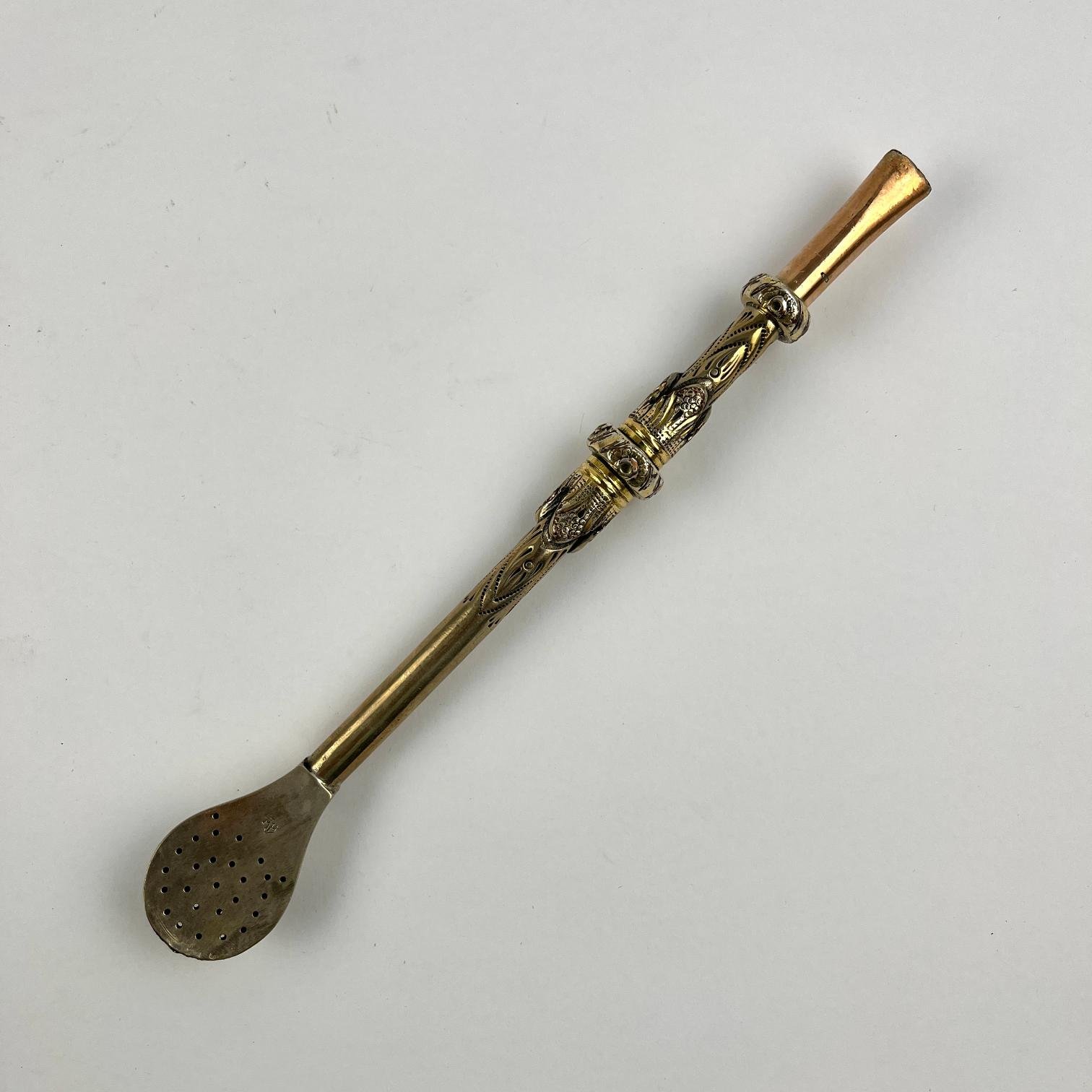 Bombilla en plata y oro