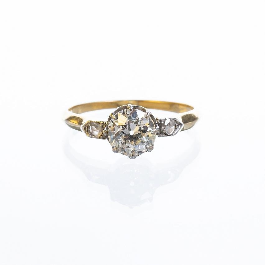 Anillo oro 18 K amarillo, brillante y diamantes - Imagen 3