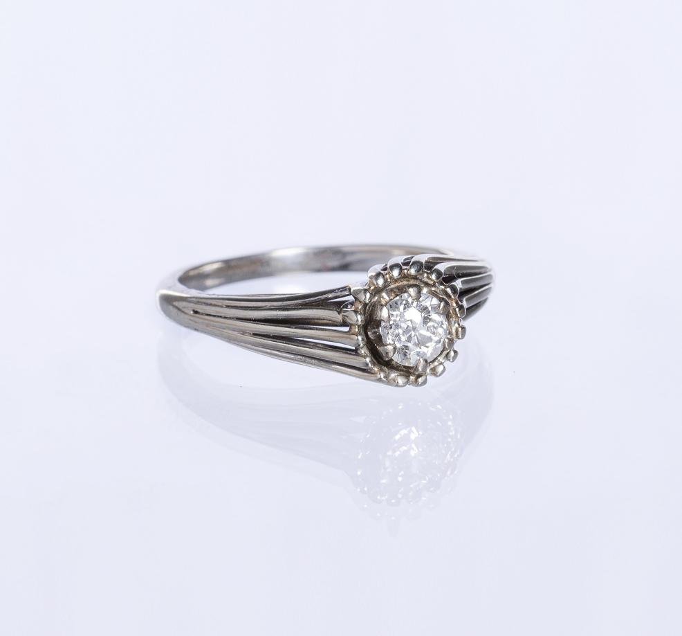 Anillo oro 18 K blanco y brillante