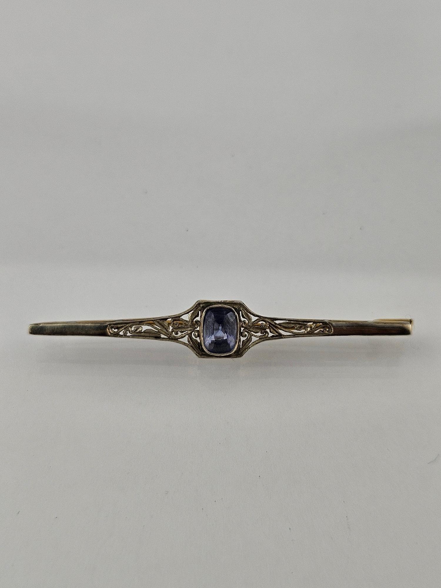 Prendedor art decó ooro 18 K blanco y amarillo