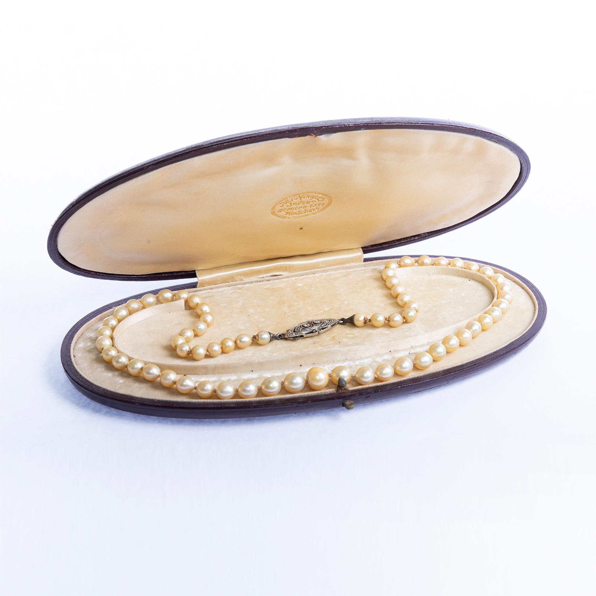 Collar perlas, brillantes y diamantes