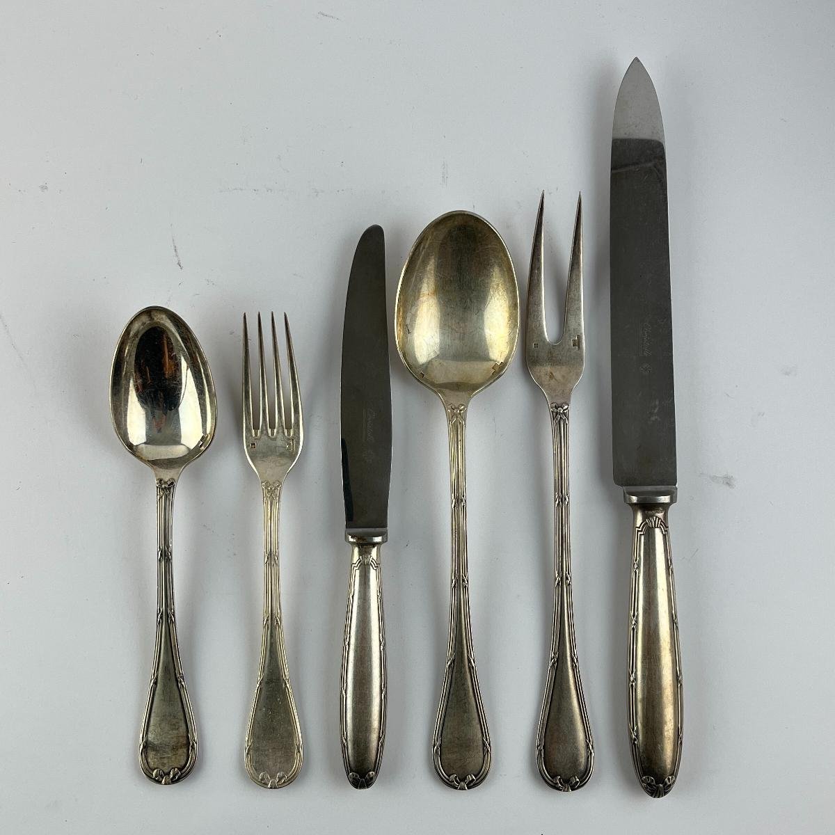 Juego de cubiertos en metal plateado Christofle