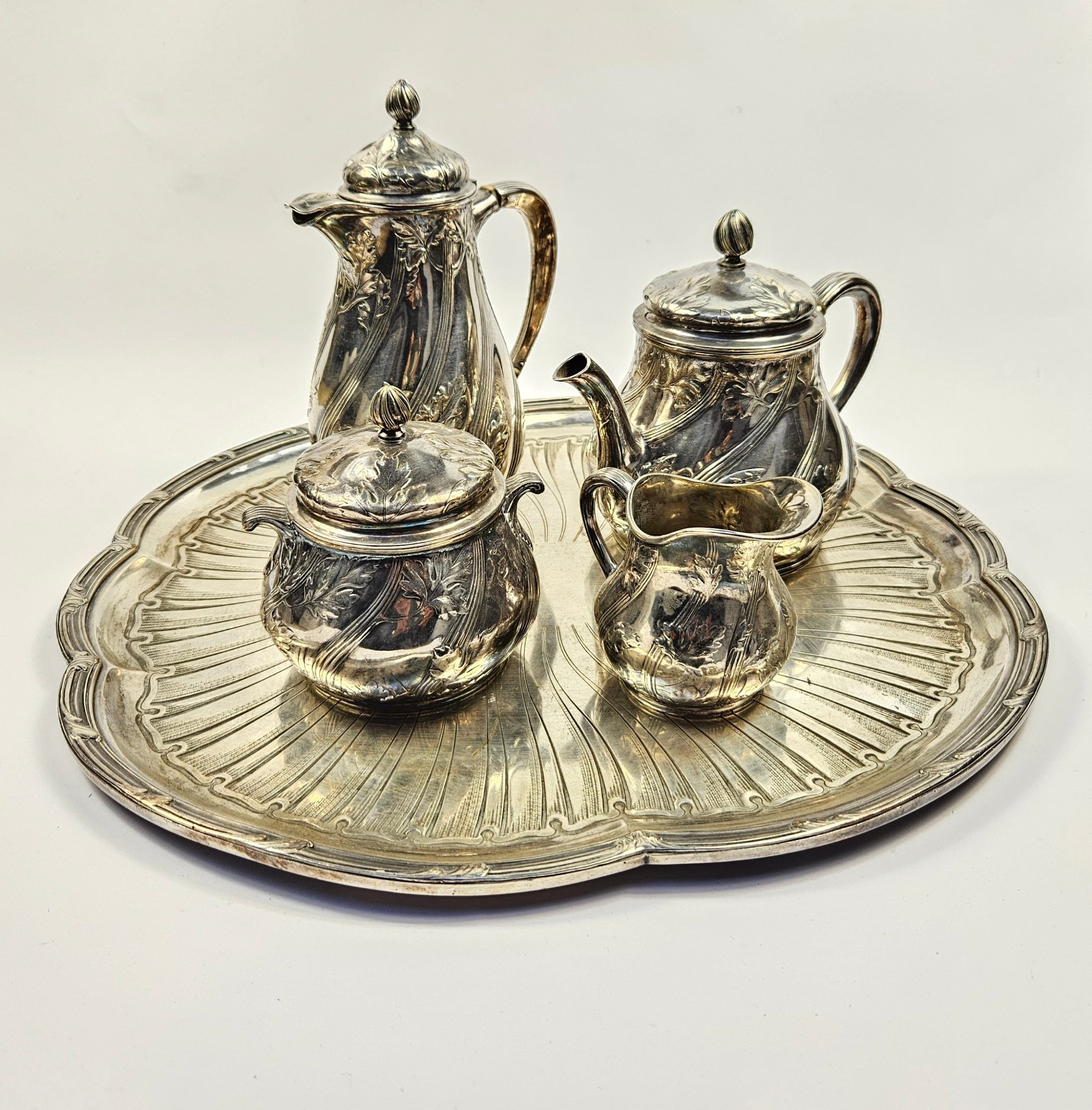 Juego para servir té y café en metal plateado Christofle