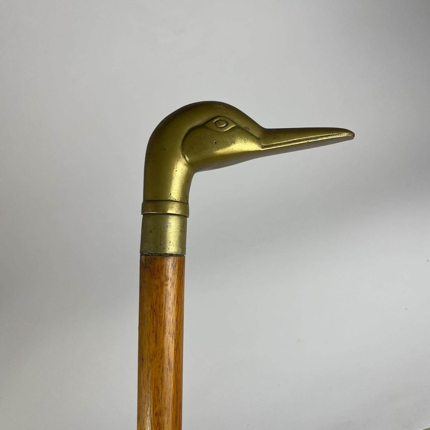 Bastón con estoque en madera y bronce