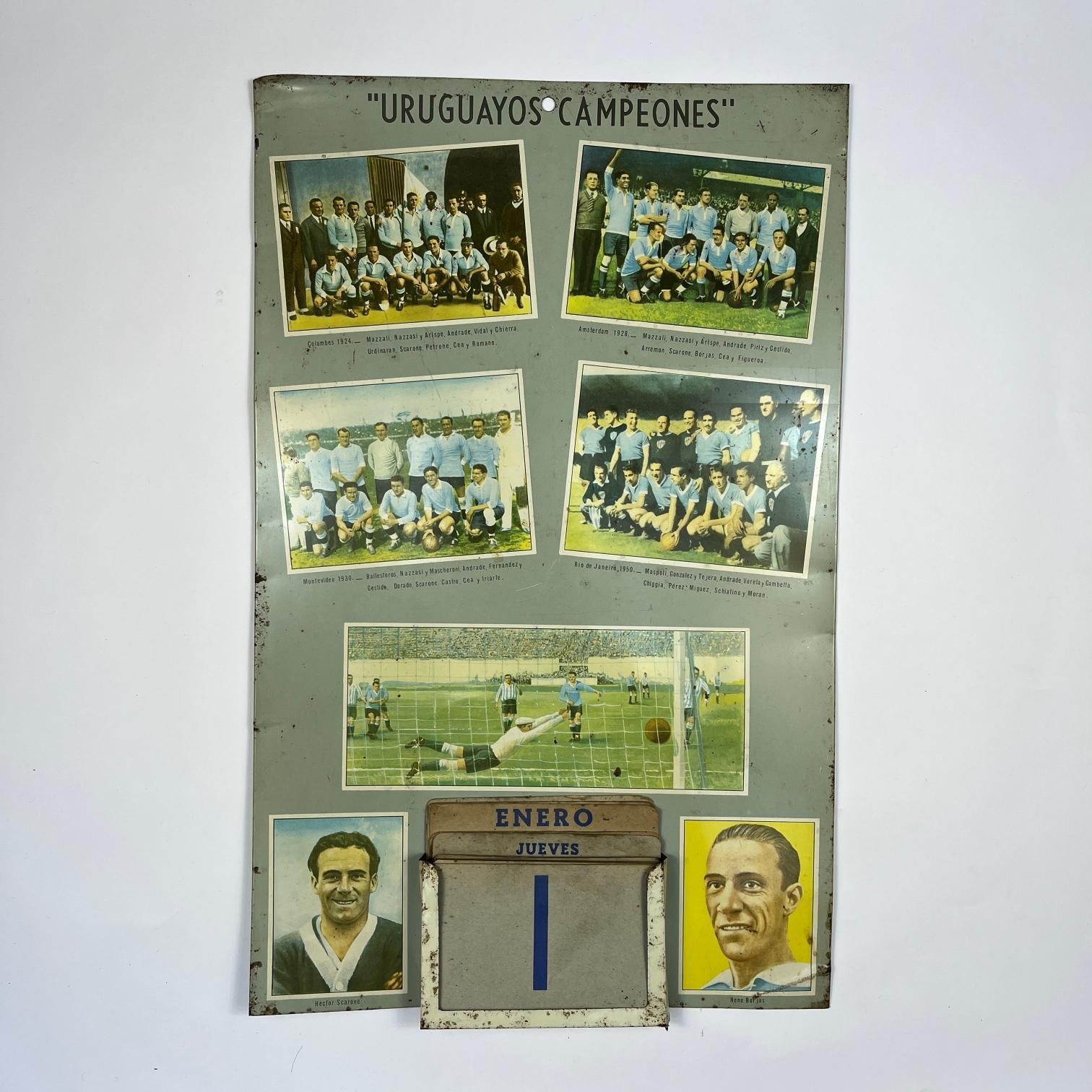 Calendario perpetuo en chapa 1950