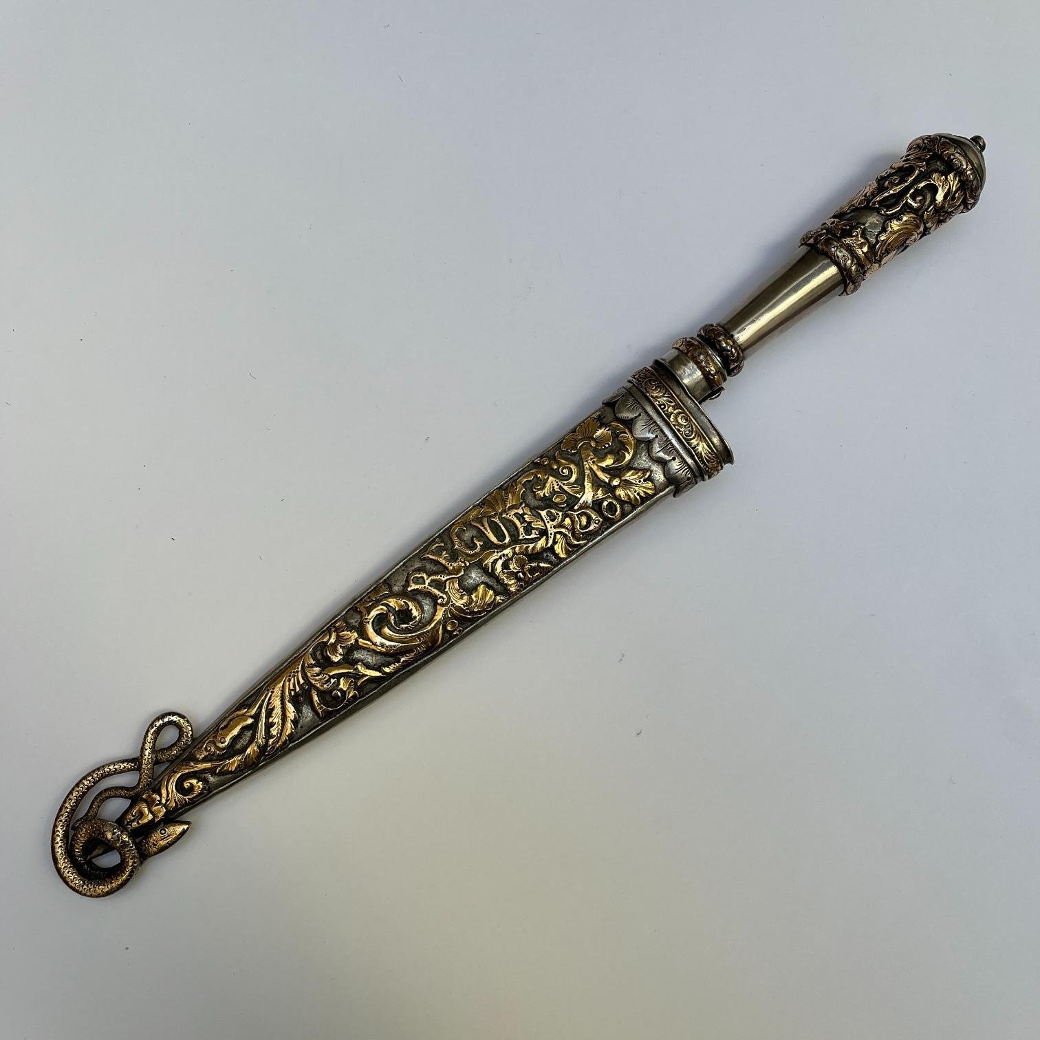 Cuchillo criollo en plata y oro - Imagen 2