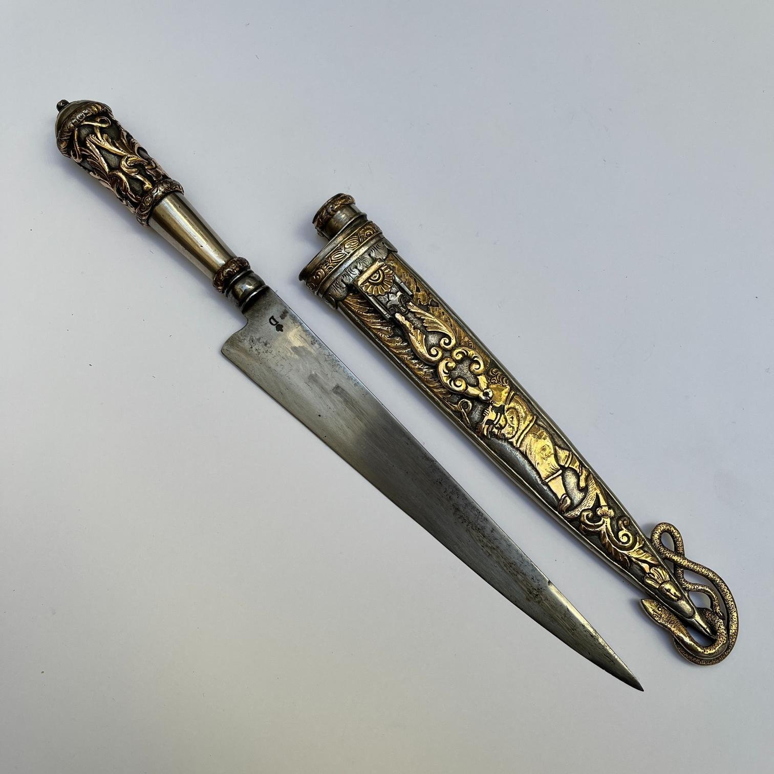 Cuchillo criollo en plata y oro - Imagen 3